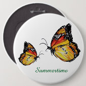 Badge Rond 15,2 Cm Papillon d'été dessin Insigne rond (Devant & derrière)