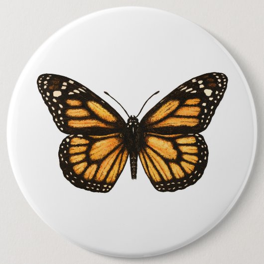 Badge Rond 15,2 Cm Papillon monarque (Devant)