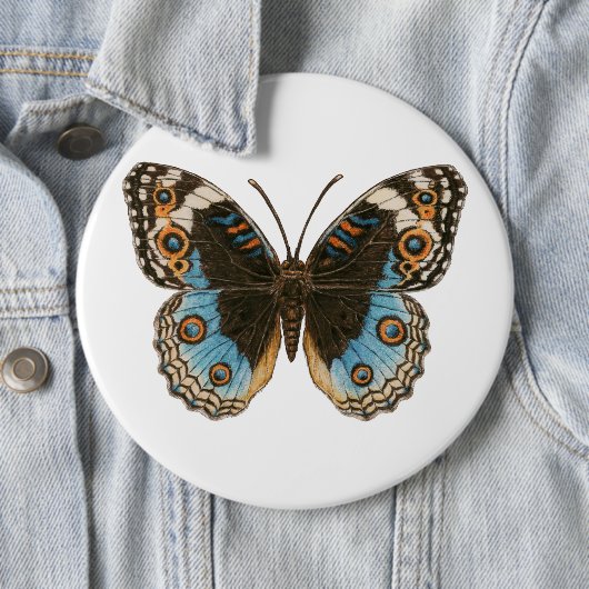 Badge Rond 15,2 Cm Papillon Pansy Bleu (En situation)