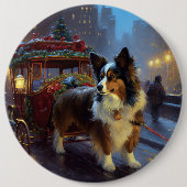 Badge Rond 15,2 Cm Papillon période festive de Noël (Devant)