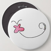 Badge Rond 15,2 Cm Papillon rouge (Devant & derrière)