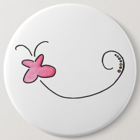 Badge Rond 15,2 Cm Papillon rouge (Devant)