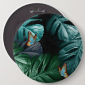 Badge Rond 15,2 Cm Papillons du Paradis/Tropical Turquoise Splash (Devant & derrière)