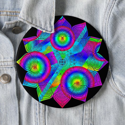 Badge Rond 15,2 Cm Paradis des fleurs (En situation)