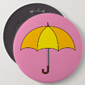 Badge Rond 15,2 Cm Parapluie jaune (Devant & derrière)