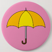Badge Rond 15,2 Cm Parapluie jaune (Devant)