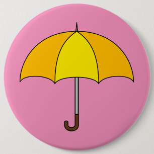 Badge Rond 15,2 Cm Parapluie jaune