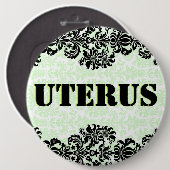 Badge Rond 15,2 Cm Pastel Green & Black Damas GOP Uterus Obsession (Devant & derrière)