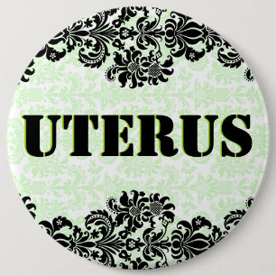 Badge Rond 15,2 Cm Pastel Green & Black Damas GOP Uterus Obsession