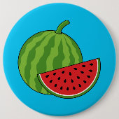 Badge Rond 15,2 Cm Pastèque et tranche (Devant)