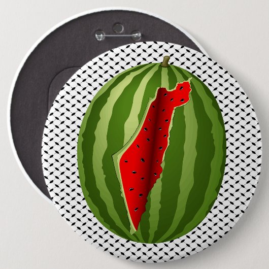 Badge Rond 15,2 Cm Pastèque Palestine - Slice (Devant & derrière)