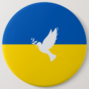 Badge Rond 15,2 Cm Peace in the world Ukrainian flag 