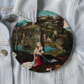 Badge Rond 15,2 Cm Peinture à l'huile amour mur en bois (En situation)