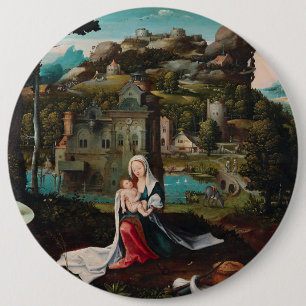 Badge Rond 15,2 Cm Peinture à l'huile amour mur en bois