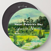 Badge Rond 15,2 Cm peinture de vallée verte Aquarelle (Devant & derrière)