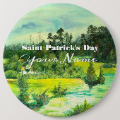 Badge Rond 15,2 Cm peinture de vallée verte Aquarelle (Devant)