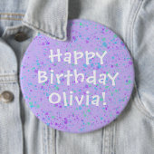 Badge Rond 15,2 Cm Peinture pourpre éclat Anniversaire (En situation)
