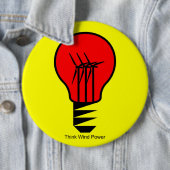 Badge Rond 15,2 Cm Penser l'énergie éolienne (En situation)