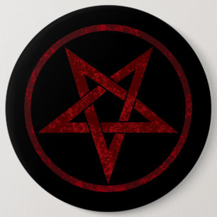 Badge Rond 15,2 Cm Pentagram Red Devil
