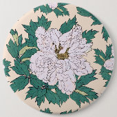 Badge Rond 15,2 Cm Peonies blanches (Devant)