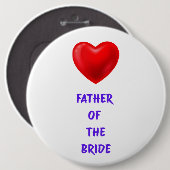 Badge Rond 15,2 Cm Père de la mariée (Devant & derrière)