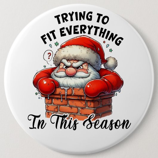 Badge Rond 15,2 Cm Père Noël (Devant)