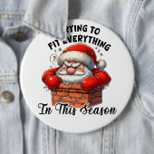 Badge Rond 15,2 Cm Père Noël (En situation)