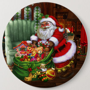 Badge Rond 15,2 Cm Père Noël 1