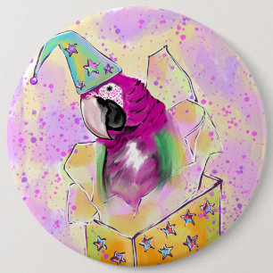 Badge Rond 15,2 Cm Perroquet