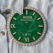 Badge Rond 15,2 Cm Personalized 50th Anniversary Emerald Marble (En situation)