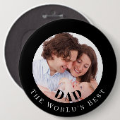Badge Rond 15,2 Cm Personalized Photo in Black Circle Best Dad (Devant & derrière)