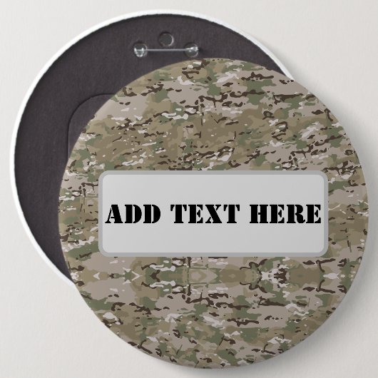 Badge Rond 15,2 Cm Personalized Tactical Military Camo (Devant & derrière)