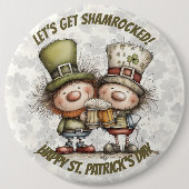 Badge Rond 15,2 Cm Personnages de la fête de la Saint-Patrick  (Devant)