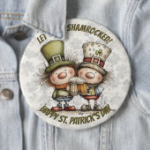 Badge Rond 15,2 Cm Personnages de la fête de la Saint-Patrick  (En situation)