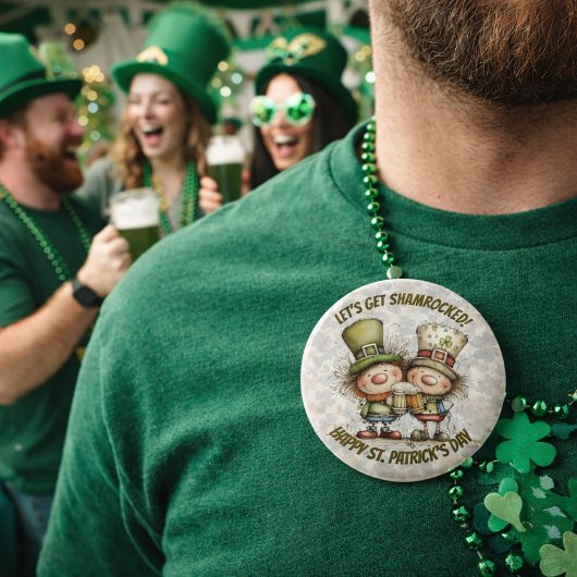 Badge Rond 15,2 Cm Personnages de la fête de la Saint-Patrick 