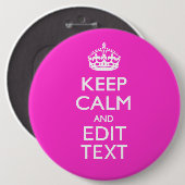 Badge Rond 15,2 Cm Personnalisé Conserver Le Calme Et Modifier Le Tex (Devant & derrière)