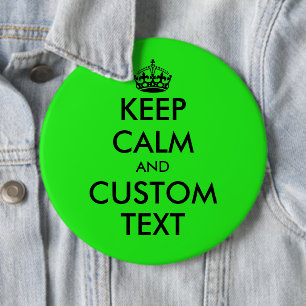 Badge Rond 15,2 Cm Personnalisé drôle Garder calme colossal néon vert
