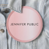 Badge Rond 15,2 Cm Personnaliser Rose or Monogramme Modèle élégant (En situation)