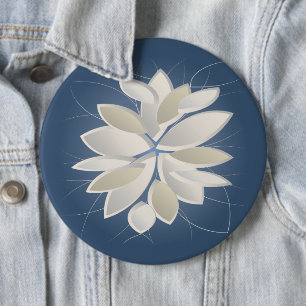 Badge Rond 15,2 Cm pétales de pierre blanche