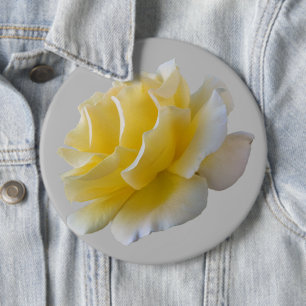 Badge Rond 15,2 Cm Pétales de rose jaune