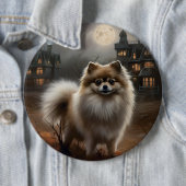 Badge Rond 15,2 Cm Peur d'Halloween de Poméranie (En situation)