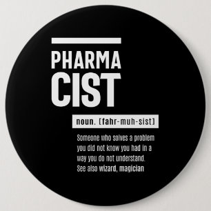 Badge Rond 15,2 Cm Pharmacien Définition Drôle Cadeau Classique