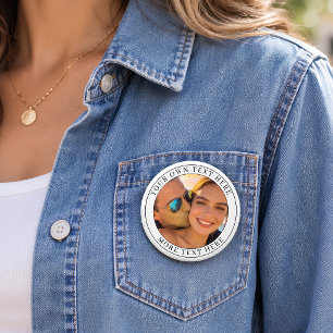 Badge Rond 15,2 Cm Photo et texte personnalisés