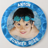 Badge Rond 15,2 Cm Photo Sport Aqua Blue Pool Frame (Devant)