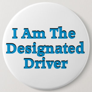 Badge Rond 15,2 Cm Pilote désigné dans le bouton bleu