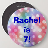 Badge Rond 15,2 Cm Pin de bouton d'anniversaire d'amusement de nom et (Devant & derrière)
