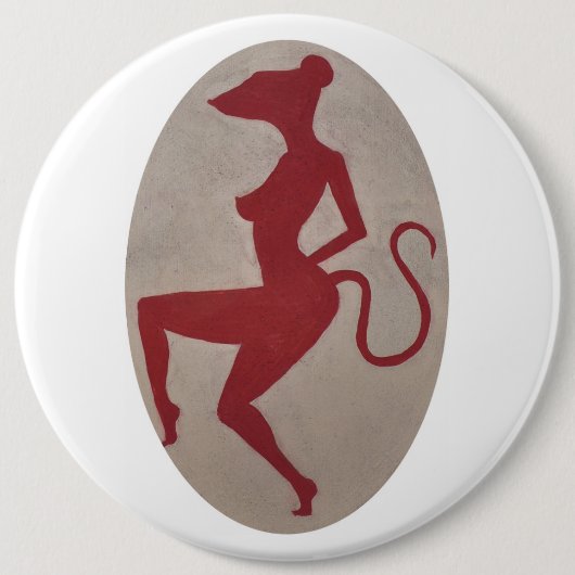 Badge Rond 15,2 Cm Pin rouge de rat (Devant)