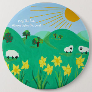 Badge Rond 15,2 Cm pittoresque illustration amusante de mouton mignon