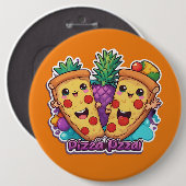 Badge Rond 15,2 Cm Pizza à l'ananas amusant (Devant & derrière)