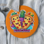 Badge Rond 15,2 Cm Pizza à l'ananas amusant (En situation)